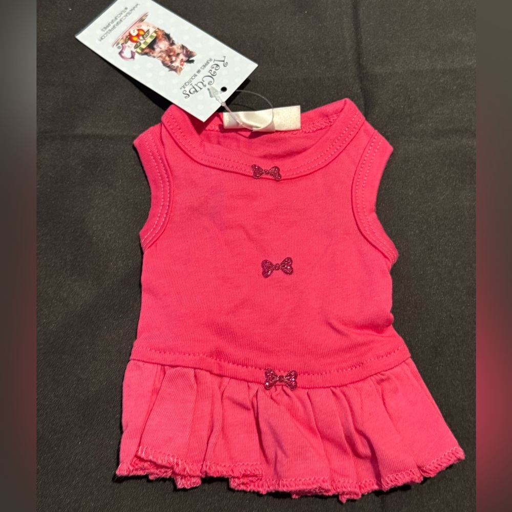 Etcetera Hot Pink Sleeveless Dog Dress with Bow Accents size XXS